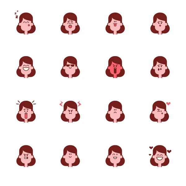 Διάνυσμα Κορίτσι Emoji Που Απομονωθεί Λευκό Φόντο — Διανυσματικό Αρχείο