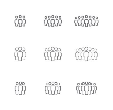 İnsanlar grup vektör Icon set.
