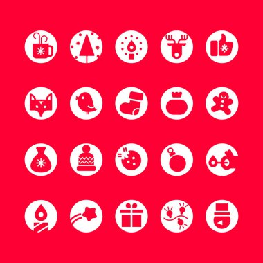 Merry christmas ikon seti