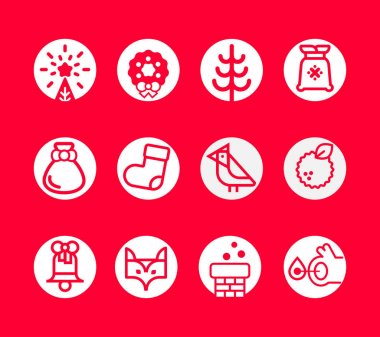 Merry christmas ikon seti