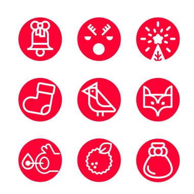 Merry christmas ikon seti