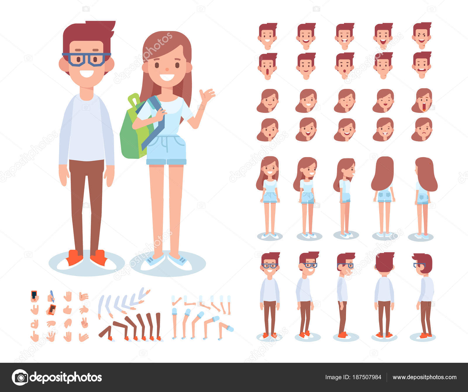 Front Side Back View Animated Character Girl Boy Friends Creation Stock Vector Image by ©Oksana_L #187507984 Front Side Back View Animated Character Girl Boy Friends Creation Stock Vector Image by ©Oksana_L #187507984