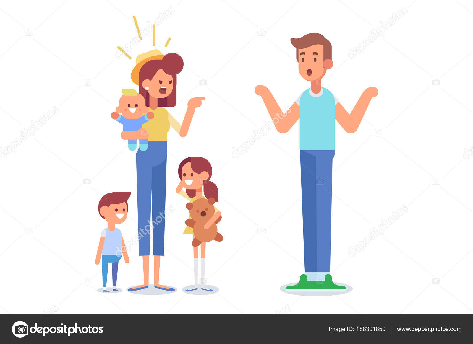 Family fight cartoon Vector Art Stock Images | Depositphotos