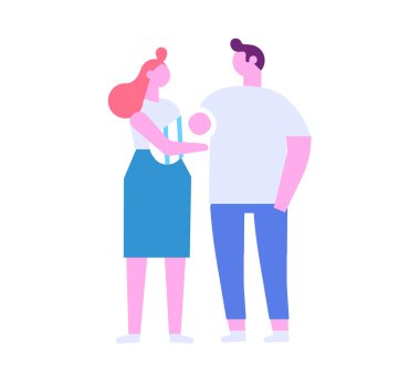 Mutlu anne. Düz vektör çizim üzerinde beyaz izole.