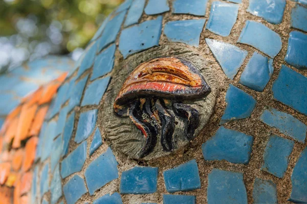 Abkhazia, Old Gagra, May 02, 2017: Tsereteli's Mosaic Details in park of Oldenburg — Stock Photo, Image