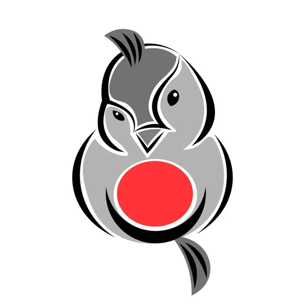 Flirtare bullfinch uccello logo elemento — Vettoriale Stock