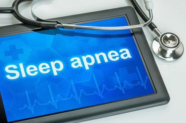 Tablet with the diagnosis Sleep apnea on the display — Stock Photo, Image