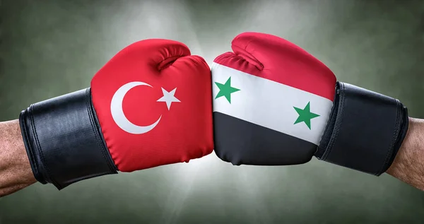 A boxing match between Turkey and Syria — Stock Photo, Image