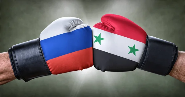 A boxing match between Russia and Syria — Stock Photo, Image