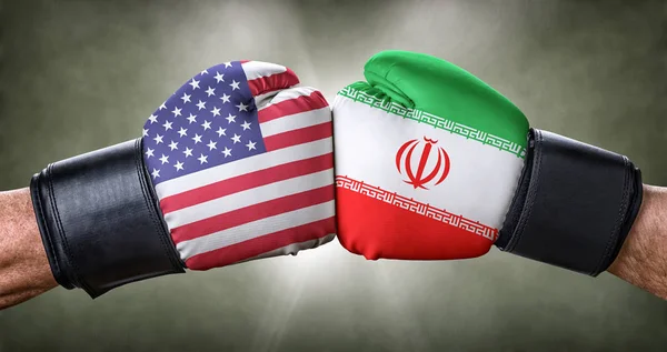 A boxing match between the USA and Iran — Stock Photo, Image