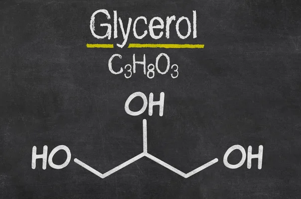 Tabule s chemickým vzorcem glycerolu — Stock fotografie