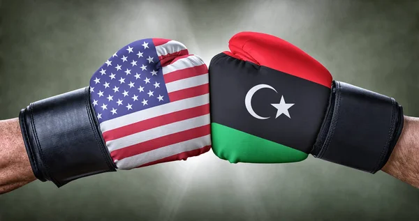 Ein Boxkampf zwischen den USA und Libyen — Stockfoto