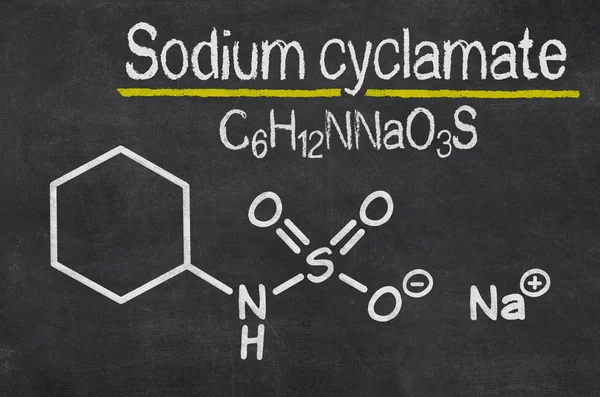 Schoolbord met de chemische formule van natriumcyclamaat — Stockfoto
