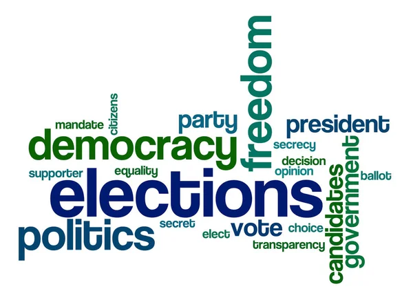 Nuage de mots sur fond blanc - Élections — Photo