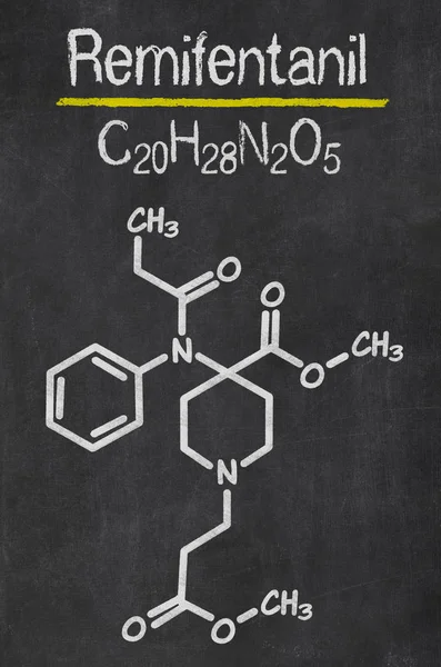 Lavagna con la formula chimica di Remifentanil — Foto Stock