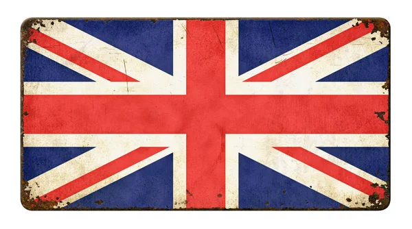 Vintage metall skylt på en vit bakgrund - Flag of Great Britain — Stockfoto