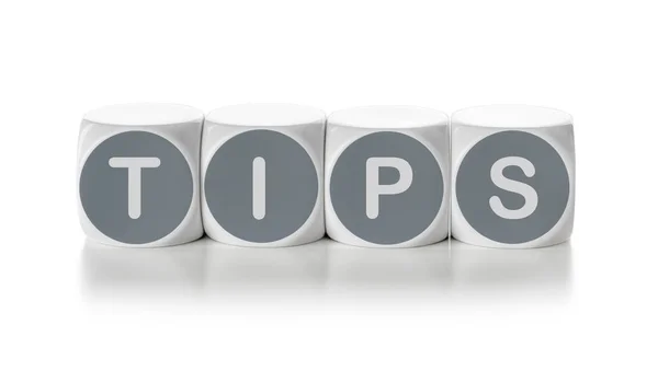 Letter dice on a white background - Tips — Stock Photo, Image