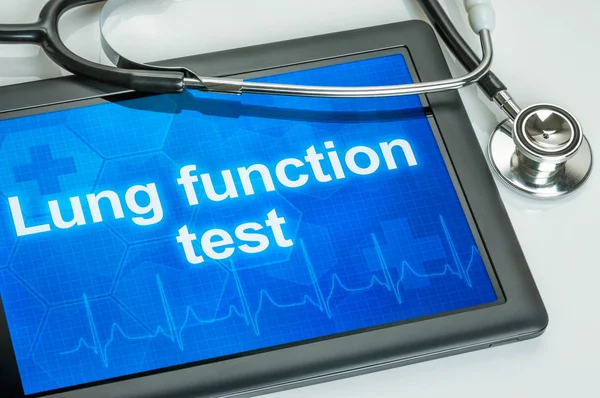 Tablet with the text Lung function test on the display — Stock Photo, Image
