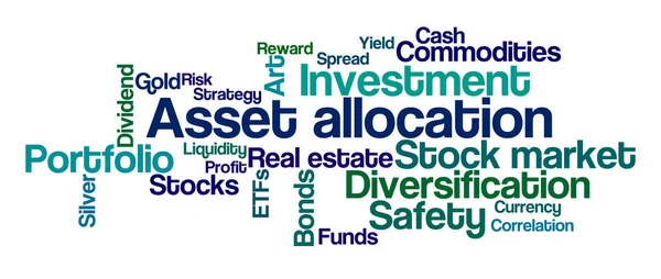 Nube de palabras sobre un fondo blanco - Asignación de activos —  Fotos de Stock