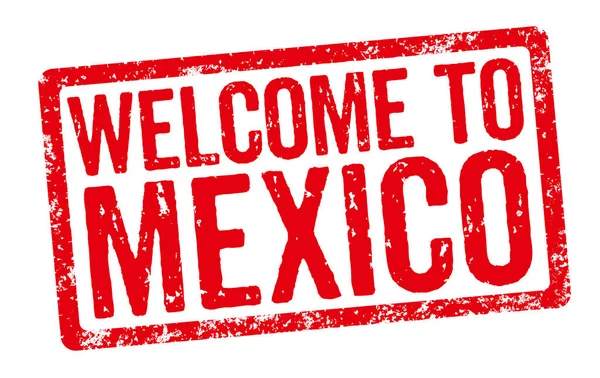 Sello rojo sobre fondo blanco - Bienvenido a México —  Fotos de Stock