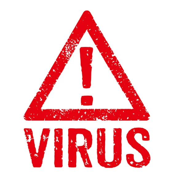 Un sello rojo sobre un fondo blanco - Virus — Foto de Stock