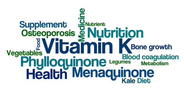 Word Cloud su sfondo bianco - Vitamina K — Foto Stock