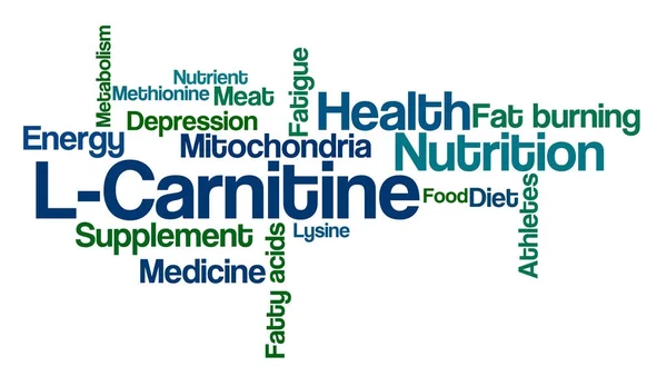 Word Cloud on a white background - L-Carnitine — Stock Photo, Image