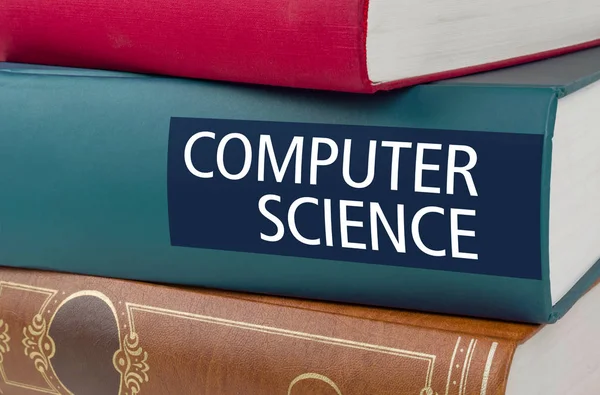 Een boek met de titel Computer Science geschreven op de rug — Stockfoto