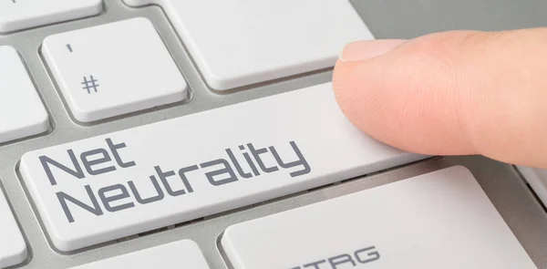 Een toetsenbord met een gelabelde knop - Net Neutrality — Stockfoto