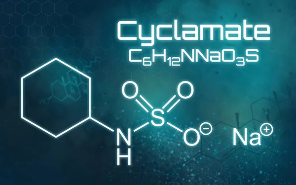 Chemical formula of Sodium cyclamate on a futuristic background — Stock Photo, Image