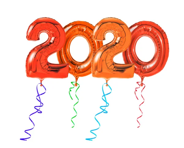 Rode ballonnen met lint - Nummer 2020 — Stockfoto