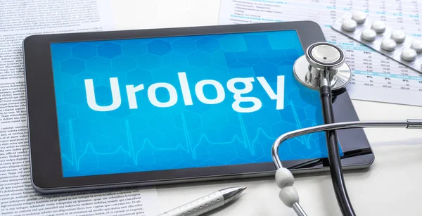 タブレットのディスプレイ上の単語Urology — ストック写真