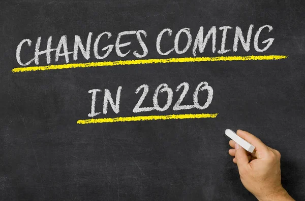 Changes Coming in 2020 written on a blackboard — Stock Photo, Image