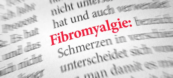 Definition of the word Fibromyalgia in a dictionary - Fibromyalg — Stock Photo, Image