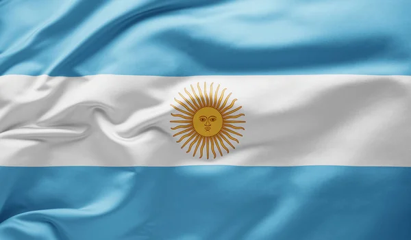 Κυματιστή εθνική σημαία της Αργεντινής — Φωτογραφία Αρχείου
