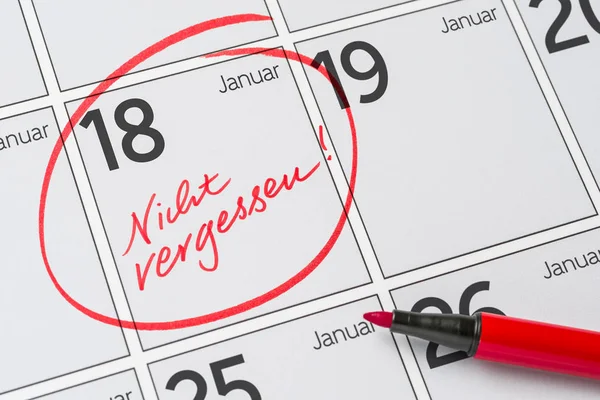 Save the Date written on a calendar - January 18 -  Nicht verges