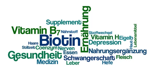 Слово на белом фоне - Biotin (немецкий) ) — стоковое фото