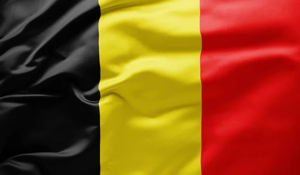 Ondeando la bandera nacional de Bélgica — Foto de Stock