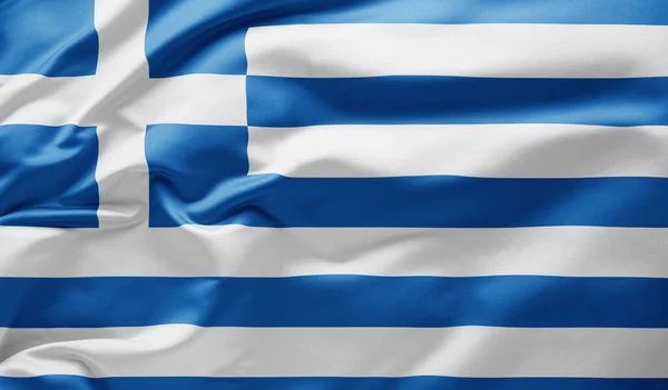 Размахивая Государственным Флагом Греции — стоковое фото