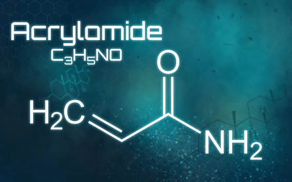 丙烯酰胺在未来学背景下的化学式 — 图库照片