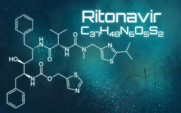 Χημικός Τύπος Του Ritonavir Φουτουριστικό Υπόβαθρο — Φωτογραφία Αρχείου