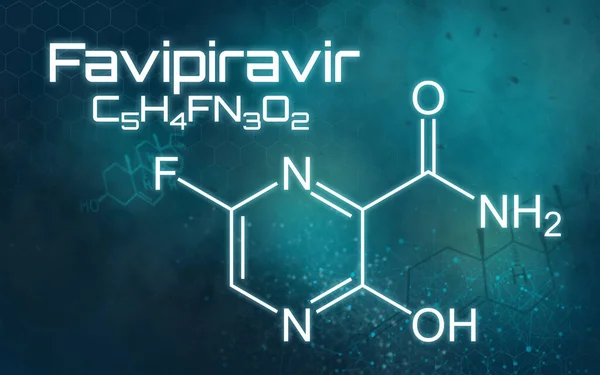 Chemický Vzorec Favipiraviraviru Futuristickém Pozadí — Stock fotografie