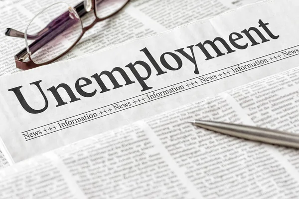 Газета Заголовком Безробіття — стокове фото