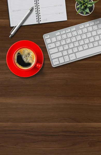 Top View Desk Copy Space Bottom — Stock Photo, Image