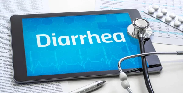 Palabra Diarrea Pantalla Una Tableta —  Fotos de Stock