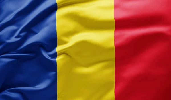 Ondeando Bandera Nacional Rumanía — Foto de Stock