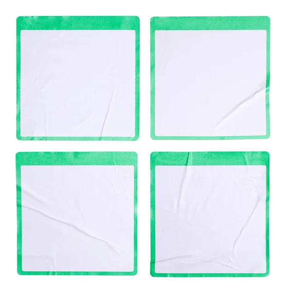 Etiquetas adesivas em branco isoladas no fundo branco — Fotografia de Stock