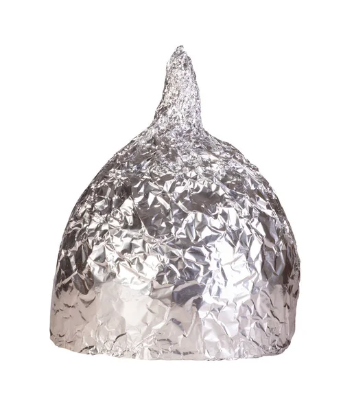 Tin Foil Hat Isolated White Background — Stock Photo, Image