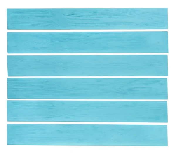 Blue Wooden Planks Isolated White Background — 스톡 사진