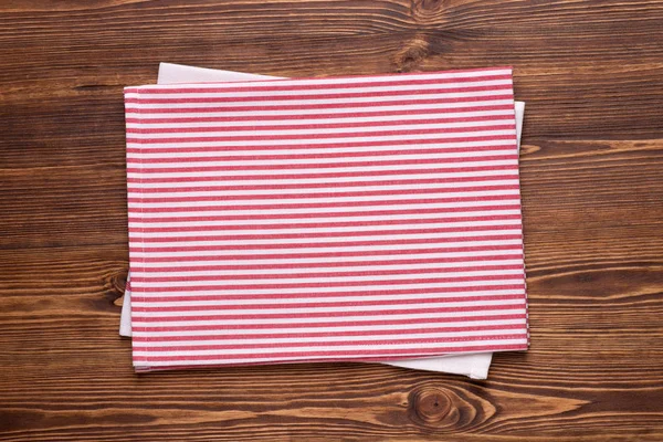 Kitchen Towels Napkins Wooden Table Top Mock Design Top View — Stock Photo, Image